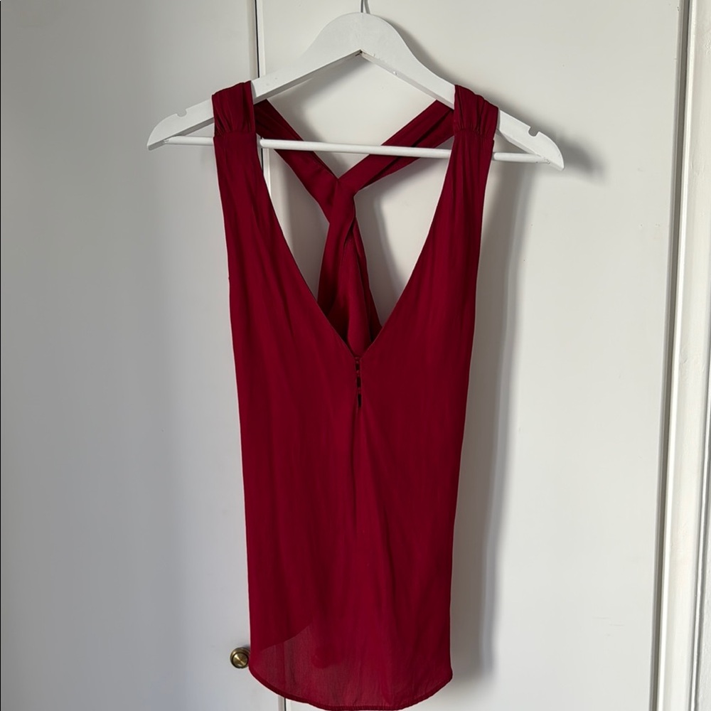 Zara Red Sleeveless Blouse